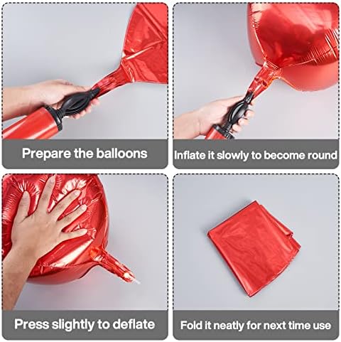 PartyWoo Red Balloons 6 Pack for Birthday and Bridal Shower