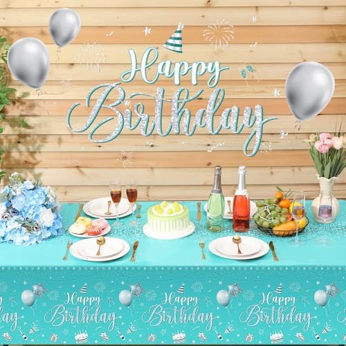 Tudomro 3 Pcs Happy Birthday Tablecloths Set