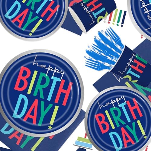 141Pcs Dark Blue Party Supplies for 20 Guests