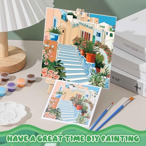 Tenceur 12 Pre-Drawn Canvas Painting Sets for Kids and Adults