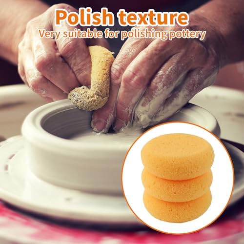LUSTRIB 7PCS Round Yellow Paint Sponges Set