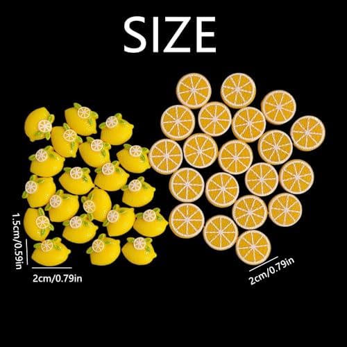 Ebonee Mini Resin Lemon Orange Slices Decor Accents 40 Pack