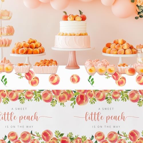 Peach Themed Baby Shower Tablecloth Set 3 Pack