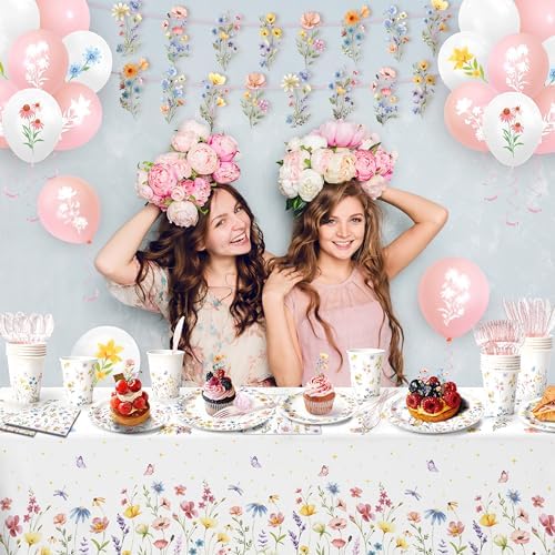 202PCS Wildflower Party Decor Set for 24 Guests
