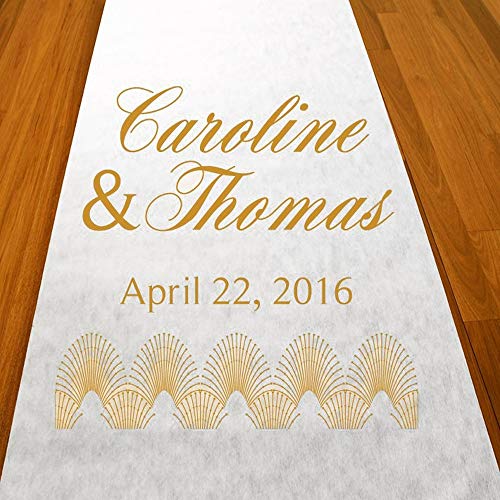 Personalized Art Deco Aisle Runner 75 Feet Custom Made 1