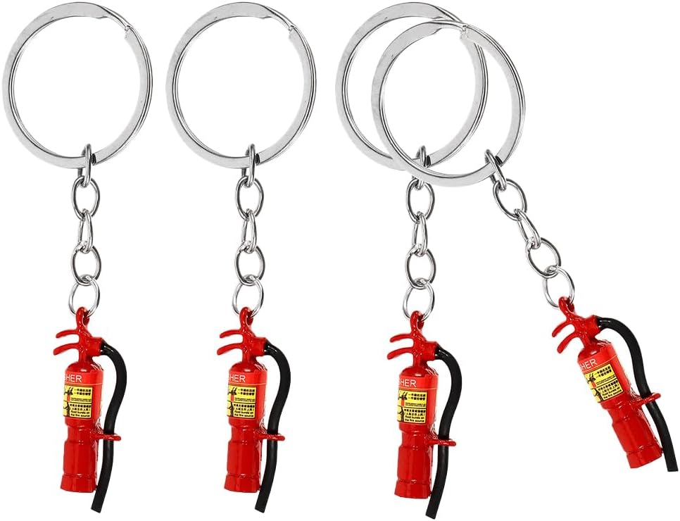 LUOZZY 4pcs Firefighter Keychain Extinguisher Charm Party Favors