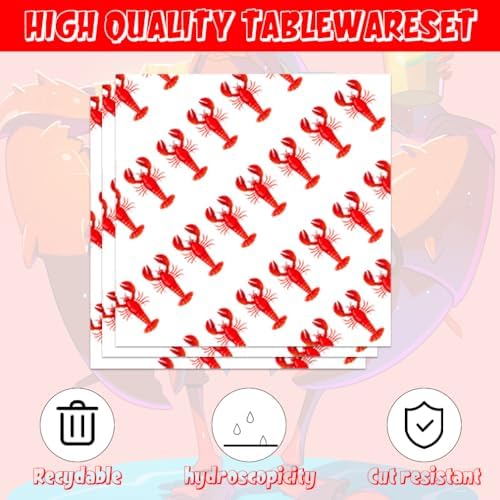 40 Pcs Crawfish Boil Party Supplies Set for 16 Guests