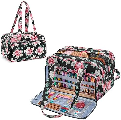 Teamoy Yarn Storage Tote Bag for Knitting and Crochet