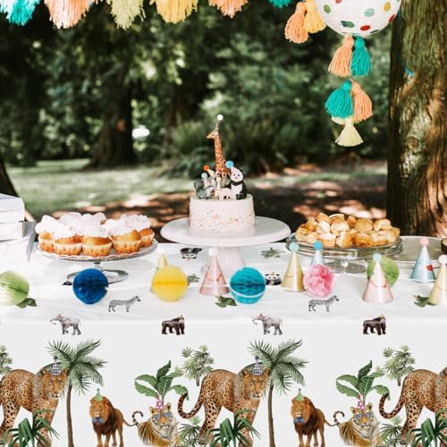 Haimimall Jungle Safari Tablecloths 3Pcs Set
