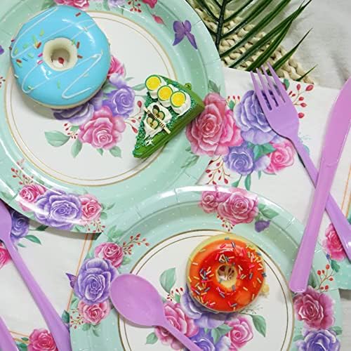 125 Piece Floral Party Supplies Set for 25 Guests