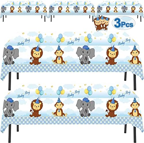 AnapoliZ Baby Boy Tablecloth Set 3 Pcs Rectangular Blue 54x102 Inches