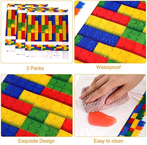 Tatuo 3 Pcs Building Block Tablecloths for Parties