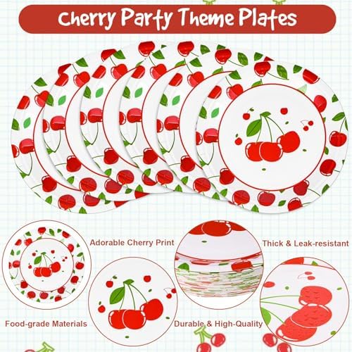 200 Pcs Cherry Themed Party Tableware Set