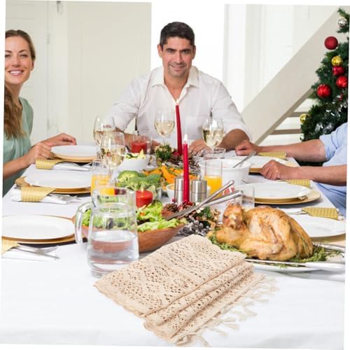 Zerodeko Cotton Table Runner with Fringe Decor