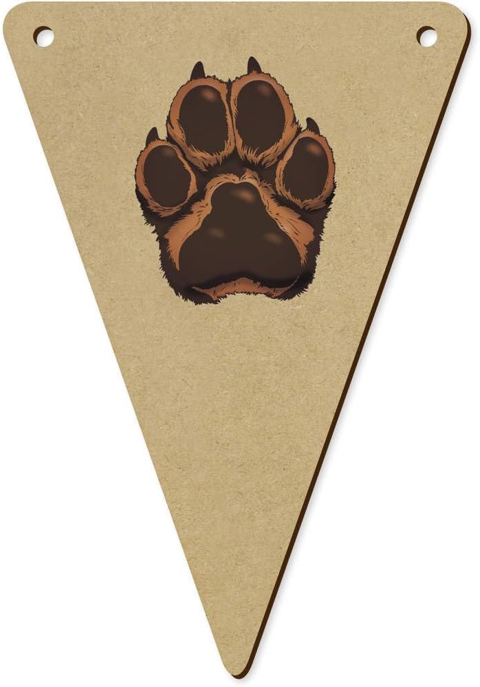5 x 140mm Paw Print Wooden Bunting Flags