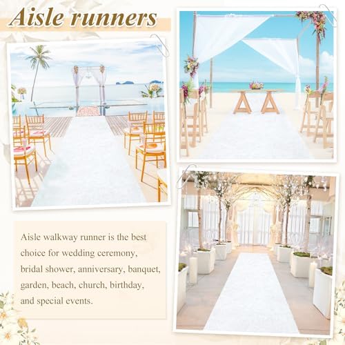 White Velvet Aisle Runner for Wedding 5FTx25FT