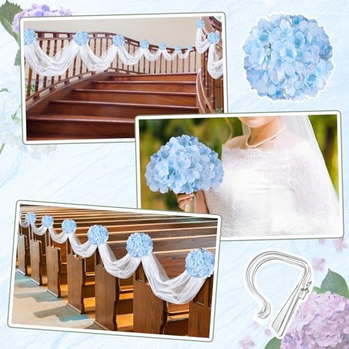 Riceshoot 34 Pcs Wedding Aisle Decor Tulle Clips