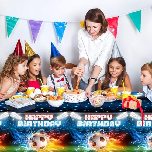 3Pcs Soccer Table Cloth Soccer Birthday Decorations