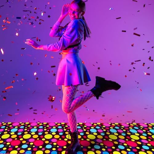Mixweer 118x39 Inch Neon Dance Floor Carpet - Party Aisle Runner