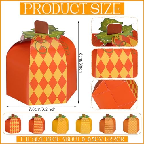 Cholemy 30 Pcs Pumpkin Party Favor Box