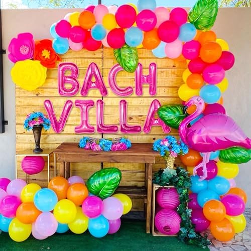 Bach Villa Balloon Banner Flamingo Palm Tree Decor