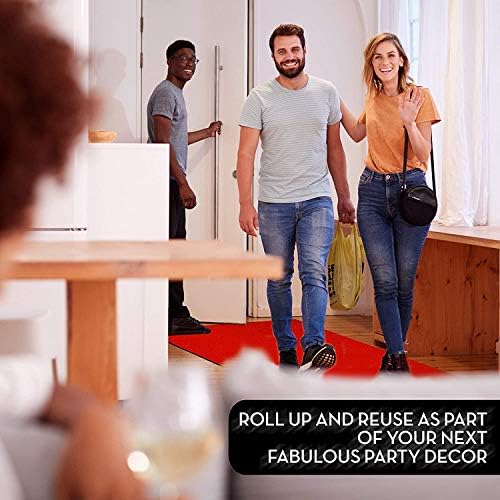 Red Carpet Runner for Party - Thick Durable Felt Non-Slip Grip Dots
