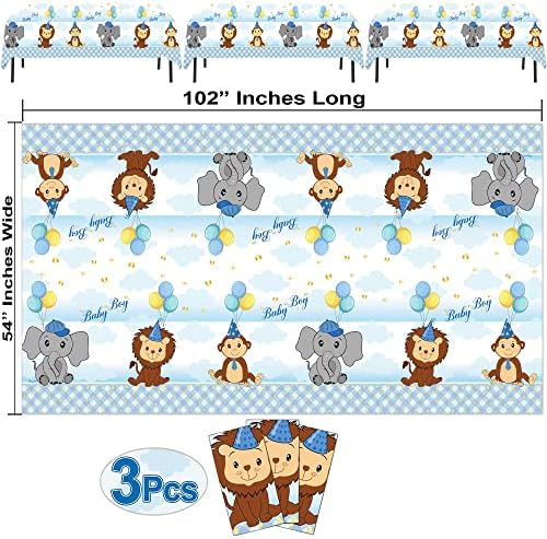 AnapoliZ Baby Boy Tablecloth Set 3 Pcs Rectangular Blue 54x102 Inches