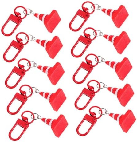30pcs Resin Traffic Cone Keychain Charms for Bags and Accessories