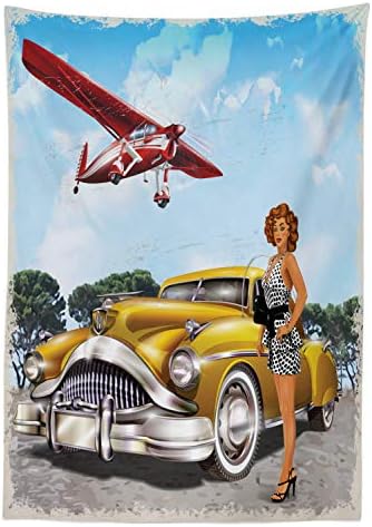 Ambesonne Pin Up Girl Tablecloth 58x104 Multicolor