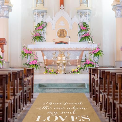 Tudomro 40 Inch x 50 Ft Natural Burlap Wedding Aisle Runner