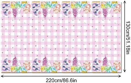Ice Cream Cake Party Tablecloth 54x87 Inch for Buffet and Picnic