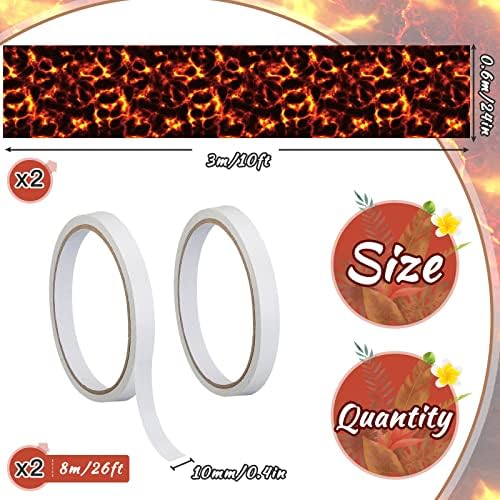 Tudomro 2 Pack Lava Themed Aisle Runners
