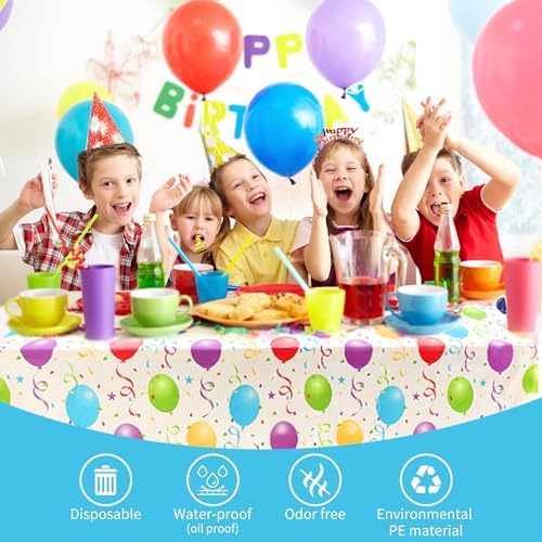 10 Pcs Balloon Pattern Plastic Tablecloth 54x72