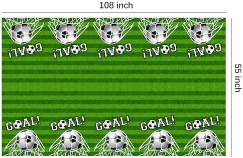 Soccer Themed Tablecloth Set for Birthday Party 3pcs 108x55in