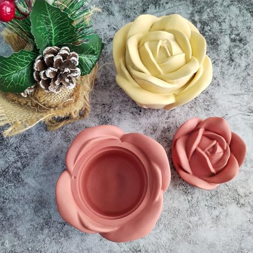 Wehous 3D Rose Box Mold with Lid for Resin and Candle Making