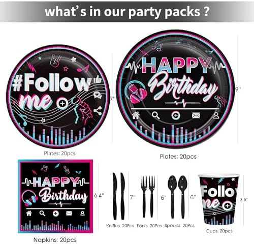 Music Theme Party Decorations Set for 20 Guests