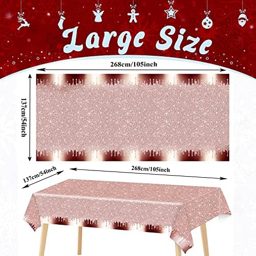 Pink Rose Gold Tablecloths 2Pcs for Birthday Party Decor