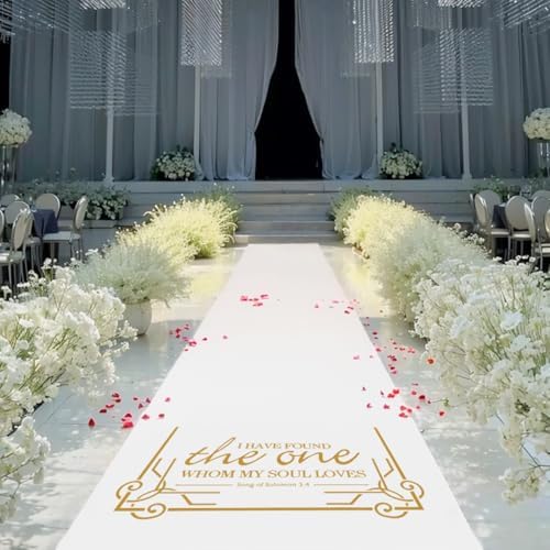 White Wedding Aisle Runner with Pull String 4x50ft