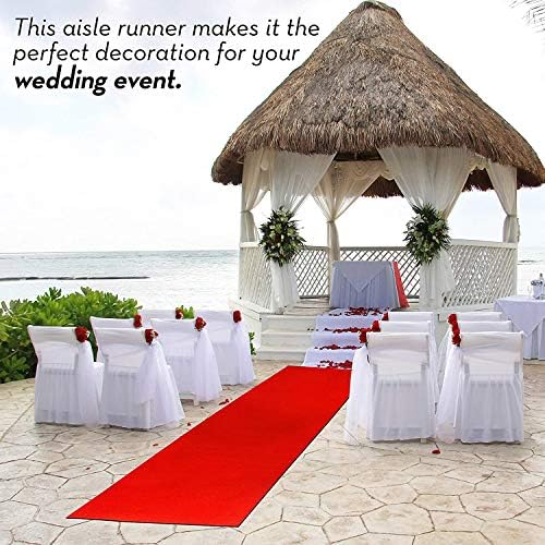 Red Carpet Runner for Party - Thick Durable Felt Non-Slip Grip Dots
