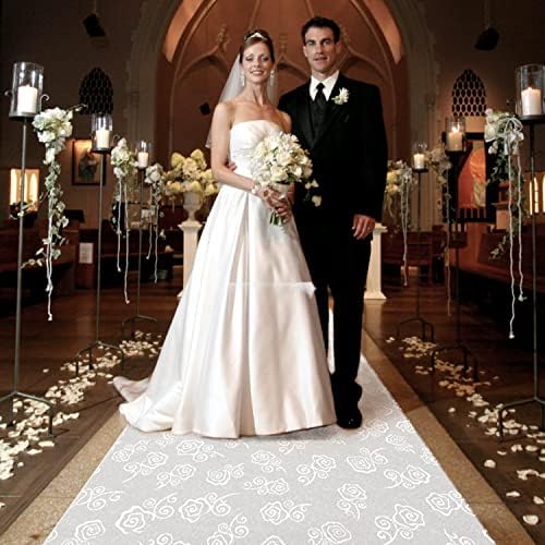 FrenzyBird White Aisle Runner for Wedding 3x50 Feet