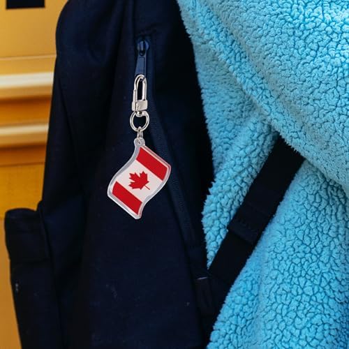 18pcs Canada Flag Keychain Souvenirs for Travelers and Collectors