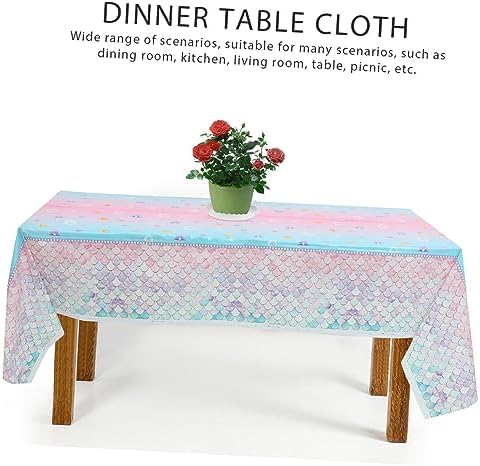 IMIKEYA Mermaid Themed Party Tablecloth for Birthday Celebrations