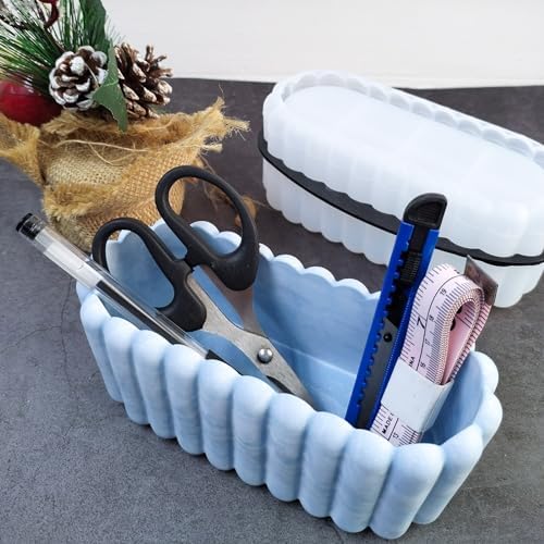 Wehous Resin Mold Oval Striped Candle Holder