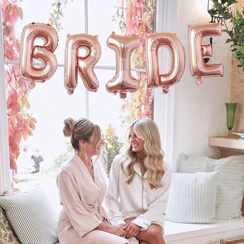 16 Inch Rose Gold Bride Balloons Set