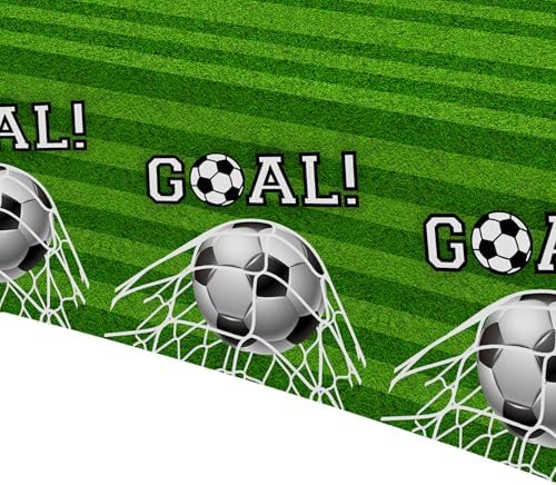 Soccer Themed Tablecloth Set for Birthday Party 3pcs 108x55in