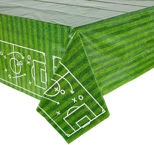 BLUE PANDA 3 Pack Grass Table Cloths for Soccer Parties