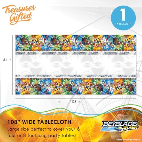 Treasures Gifted Beyblade Burst Tablecloth 54x108 Birthday Party Decor