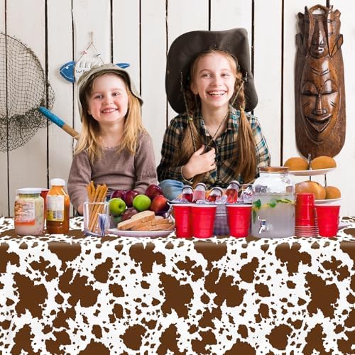 Western Highland Cow Baby Shower Tablecloth 2Pcs 51x866 Inches