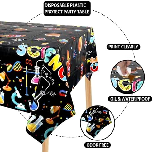 4 Pack Science Party Decorations Table Covers 54x86 Inch