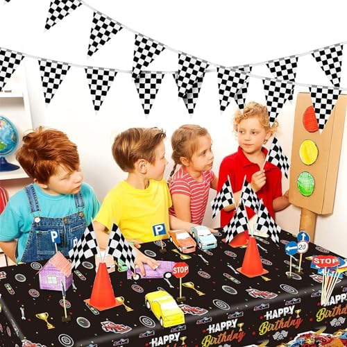 3Pcs Race Car Birthday Party Tablecloths Decorations